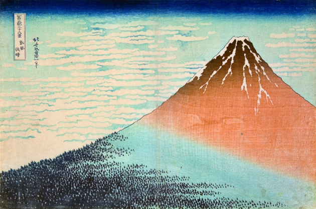 Katsushika Hokusai — Delikatny wiatr, piękny poranek — drzeworyt barwny, Muzeum Narodowe w Krakowie