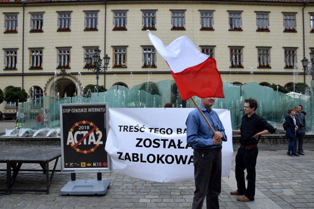 Stop cenzurze Internetu (Wrocław, 30 VI AD 2018) — fot. Adrian Nikiel