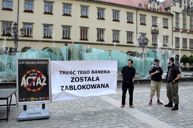 Stop cenzurze Internetu (Wrocław, 30 VI AD 2018) — fot. Adrian Nikiel
