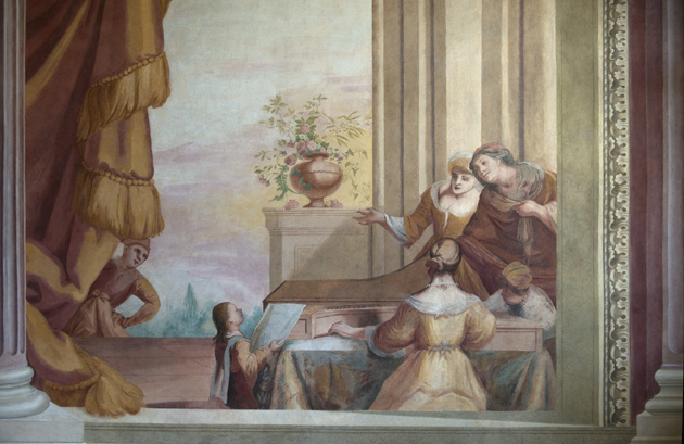 Dekoracja freskowa w Sali Uczt w pałacu wilanowskim, fot. W. Holnicki
