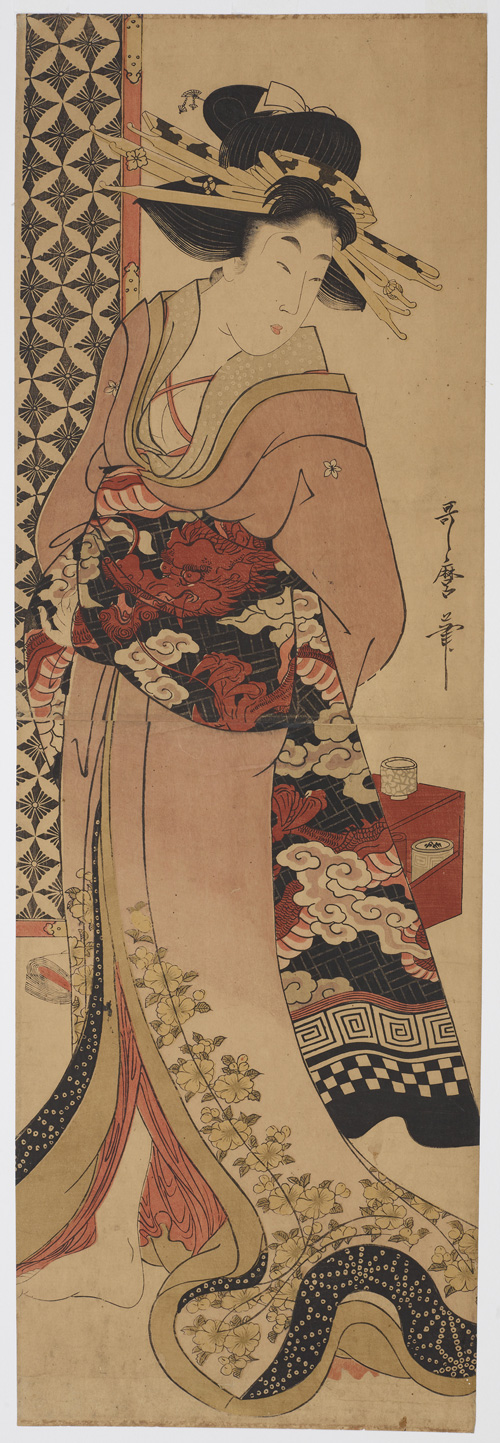 Kitagawa Utamaro II — Kobieta przy parawanie — fot. MNK