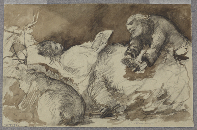 Jacek Malczewski, „Śmierć Ellenai” – szkic inspirowany poematem Juliusza Słowackiego „Anhelli”, 1877 r., fot. Pracownia Digitalizacji MNK