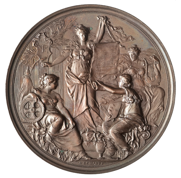 Antoni Scharff, Medal upamiętniający 50. rocznicę utworzenia Czeskiej Kasy Oszczędności oraz ufundowanie Rudolfinum w Pradze, 1875