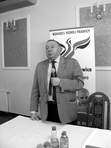 Pan Stanisław Michalkiewicz w Oławie — fot. Adrian Nikiel