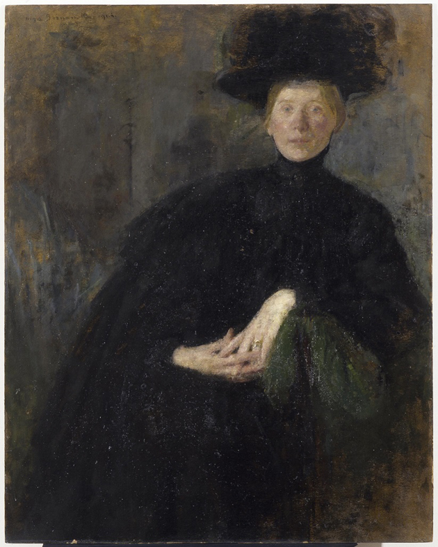 Olga Boznańska — Portret damy w czarnym kapeluszu (do 1913)