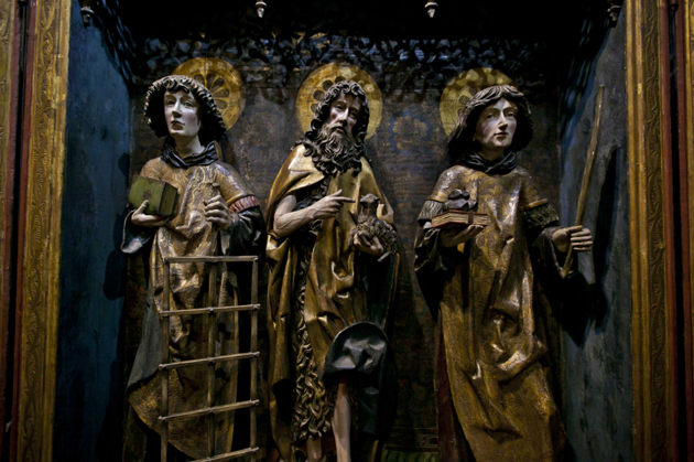 Tryptyk świętych Wawrzyńca, Jana Chrzciciela i Szczepana (Wrocław 1497) Galeria Sztuki Sredniowiecznej MNW — fot. B. Bajerski
