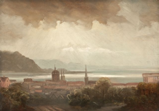 Widok Oslo ze wzgórza St. Hanshaug, malarz nieokreślony, nr inw. VIII-1930