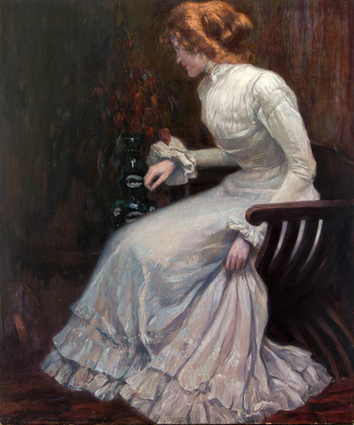 Portret damy w białej sukni, ok. 1900, Muzeum Miejskie Budziszyn