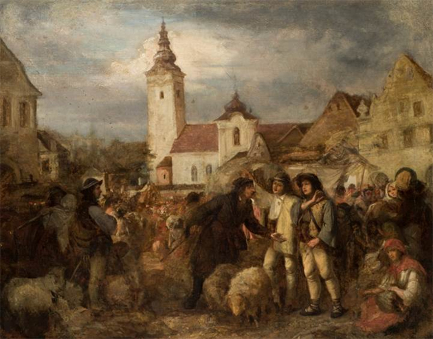 Aleksander Kotsis, „Targ w Nowym Targu”, przed rokiem 1860, fot. Pracownia MNK