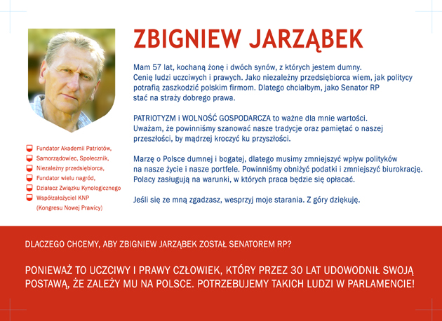 Zbigniew Jarząbek — kandydat na senatora RP
