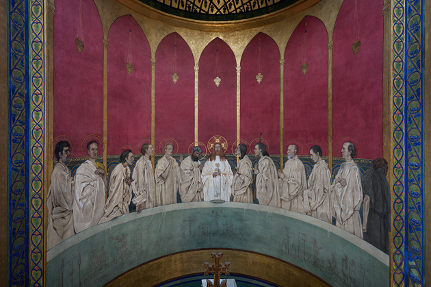 Ustanowienie Najświętszego Sakramentu, malowidło w prezbiterium katedry ormiańskiej — fot. Paweł Mazur