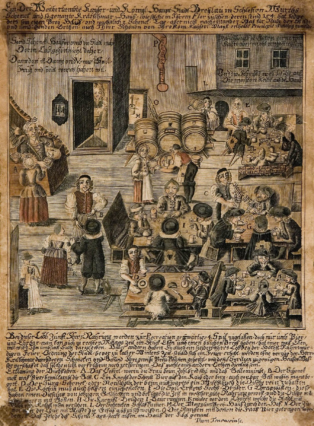 Thomas Jenewein, Wnętrze karczmy na ulicy Oławskiej, przed 1717