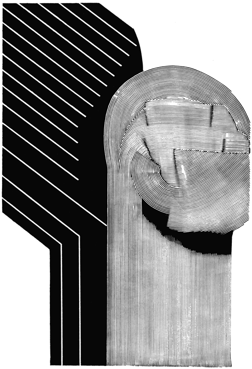 Ryszard Otręba, Znalezisko IV, gipsoryt, 80 × 55, 1975