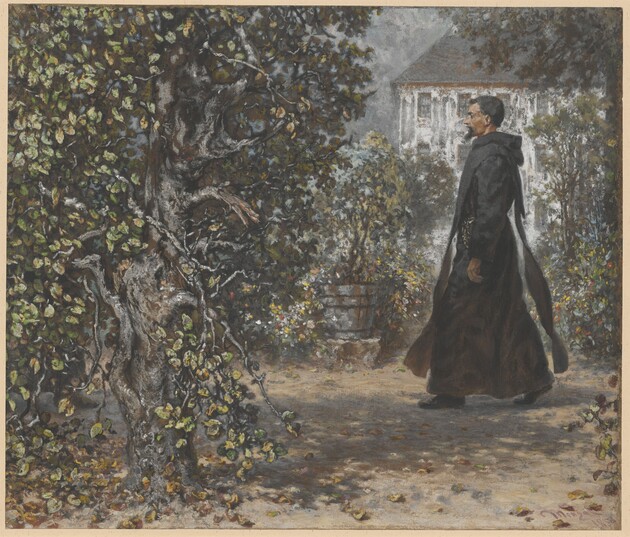 Adolph Menzel, Serwita w ogrodzie klasztornym w Innsbrucku, 1859, akwarela, gwasz, węgiel, papier, Muzeum Narodowe w Warszawie Adolph Menzel, Serwita w ogrodzie klasztornym w Innsbrucku, 1859, akwarela, gwasz, węgiel, papier, Muzeum Narodowe w Warszawie