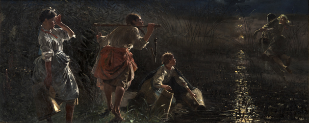 Jacek Malczewski, Topielec w uściskach dziwożony, 1888 r., Muzeum UJ Jacek Malczewski, Topielec w uściskach dziwożony, 1888 r., Muzeum UJ